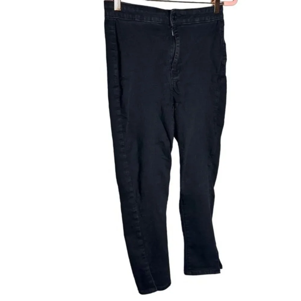 We The Free People Riley Slit Hem Skinny Jeans‎ Abyss Black Sz 28